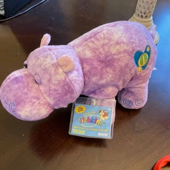 Webkinz Hippie Hippo HM617 Interactive Plush Retired NEW NWT - Picture 2 of 8
